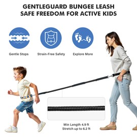 HOOMTREE Safety Waist Leash Harness for Kids with Autism, Hands-Free Waist Belt Link with 3 Padded Handles and Durable Bungee, Secure Public Walking for Special Needs ADHD/ASD Autistic Children