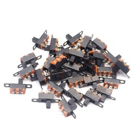 Gebildet 50pcs Mini Toggle Switch SPDT Slide Switch 0.5A 50V DC 3 Pin 2 Position, Panel Slide Switch ON/ON, Micro Miniature Latching SS-12F15