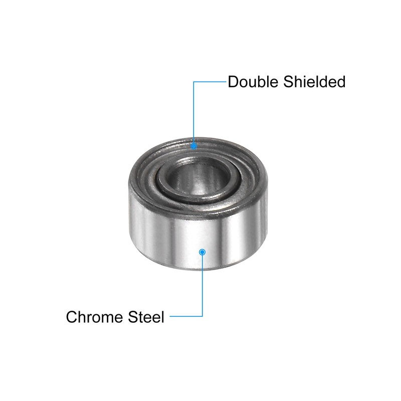 sourcing map 20pcs MR52ZZ Deep Groove Ball Bearings 2x5x2.5mm Chrome