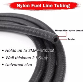 IZOKEE 1/4" Inch ID Fuel Line Set - 2 Meter / 6-Foot ¼ Inch Fuel Line + 2 Pcs 1/4 In...