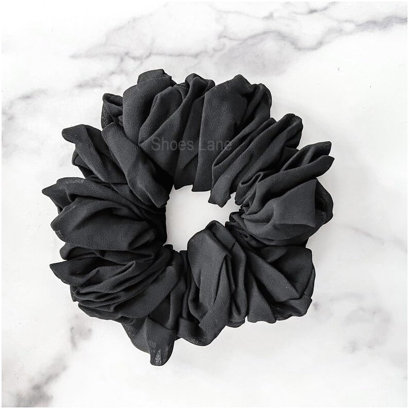 Plain Chiffon Elasticated Scrunchie Hair Bobble Bun Under Hijab Volumiser