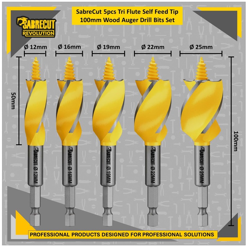 5 x SabreCut SCAG001 100mm Long (12mm, 16mm, 19mm, 22mm