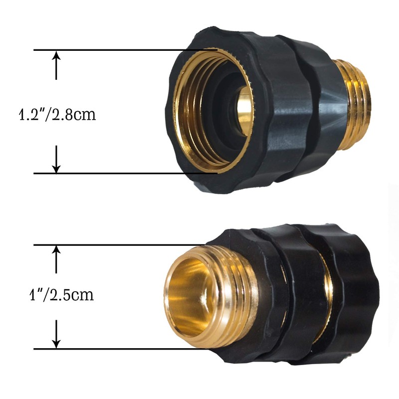 Hourleey Garden Hose Quick Connector, 3/4 Inch Male and Female