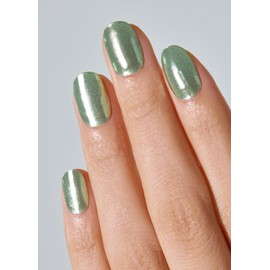 ohora Semi Cured Gel Nail Strips (N Matcha Chrome) - Works with Any Lamps, Salon-Quality, Long Lasting, Easy to Apply & Remove - Includes 2 Prep Pads, Nail File & Wooden Stick