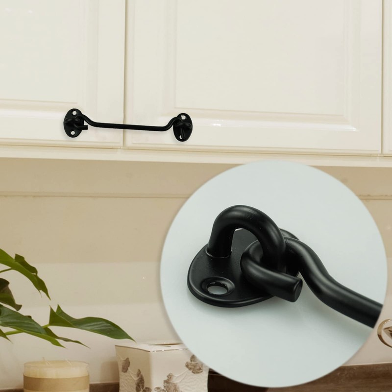 Hook and Eye Latch Barn Door Latch, 2 Pcs Stainless