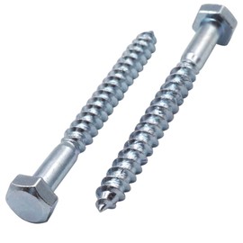 SKIR'CO (50 pcs) DIN 571 Zinc Plated Steel Hexagon Wood Screws M5 x 50 mm, Coach Screws, Hex Screw, Lag Bolts