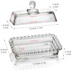 ‌6.7in Clear Glass Butter Dish with Lid for Countertop -
