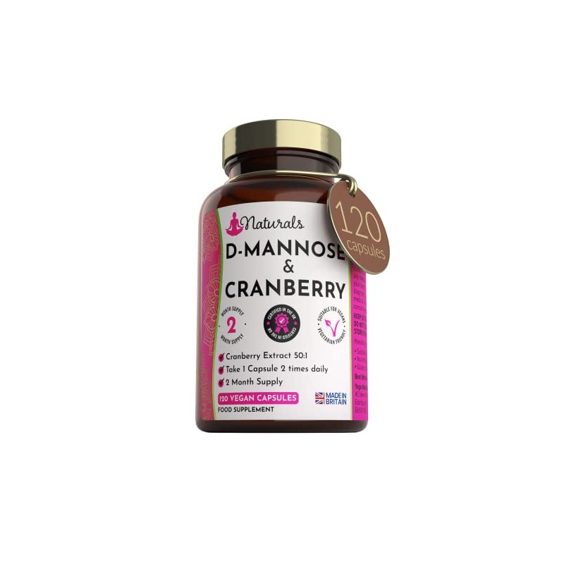 120 D-Mannose and Cranberry Capsules - (2 Months Supply) 1000mg