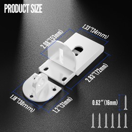 Sliding Door Lock, 90 Degree Door Hasp Latch Lock, Stainless Steel Security Right Angle Padlock with Screws for Push/Sliding/Barn Doors (1PC, White, Medium)