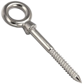 OPIOL QUALITY® Eye Bolt with Wood Thread 6 x 60 mm Made of Stainless Steel A4 V4A (Pack of 10)