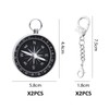 2 Pieces Portable Compass with 2 Pieces Lobster Clasp Key