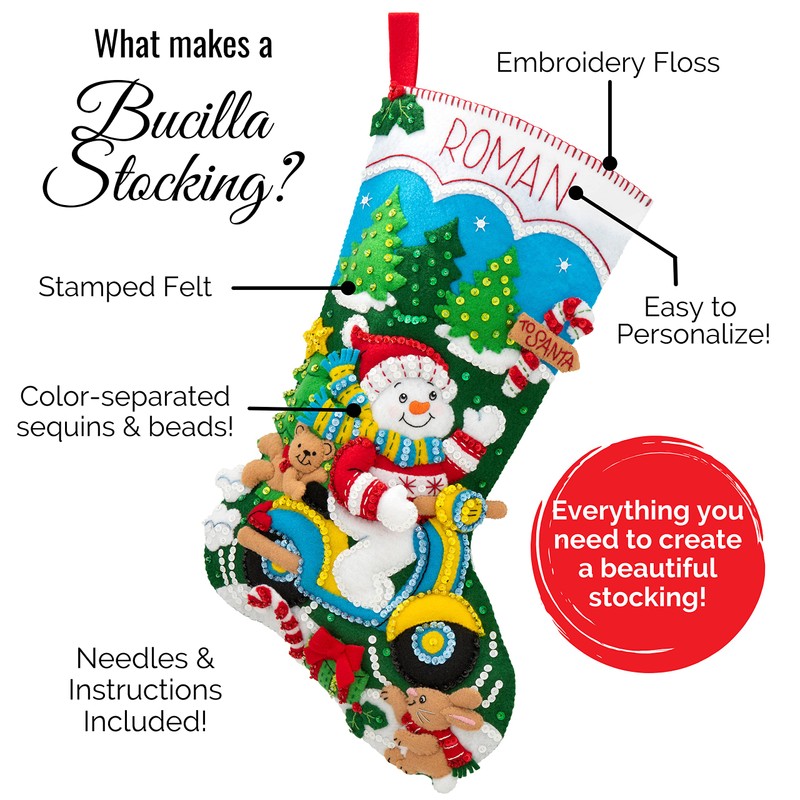 Bucilla Felt Ornaments Applique Kit Set of 6-Christmas to The