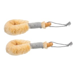 COLLBATH Ergonomic Handle Sisal Bath Brush Set Body Exfoliator Scrub Brush for Shower for Skin Massage