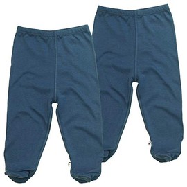 Babysoy Organic Baby Infant Footed Pants, Pants with Feet Pack of 2s (Indigo, 6-12 Months)
