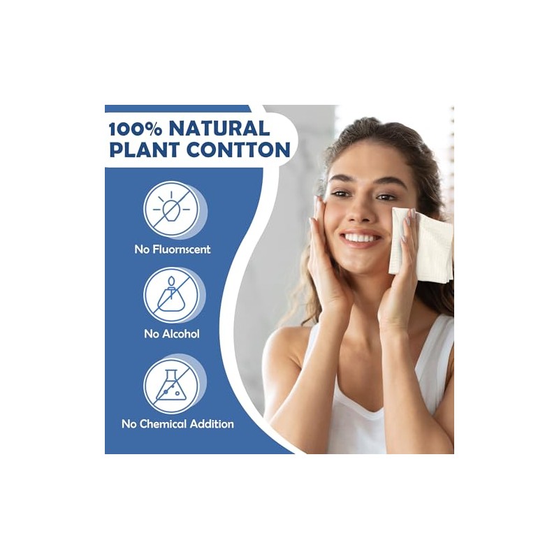 Toallas Faciales Desechables Gruesas Toallitas Biodegradables 100 Algodón Ultra Suaves