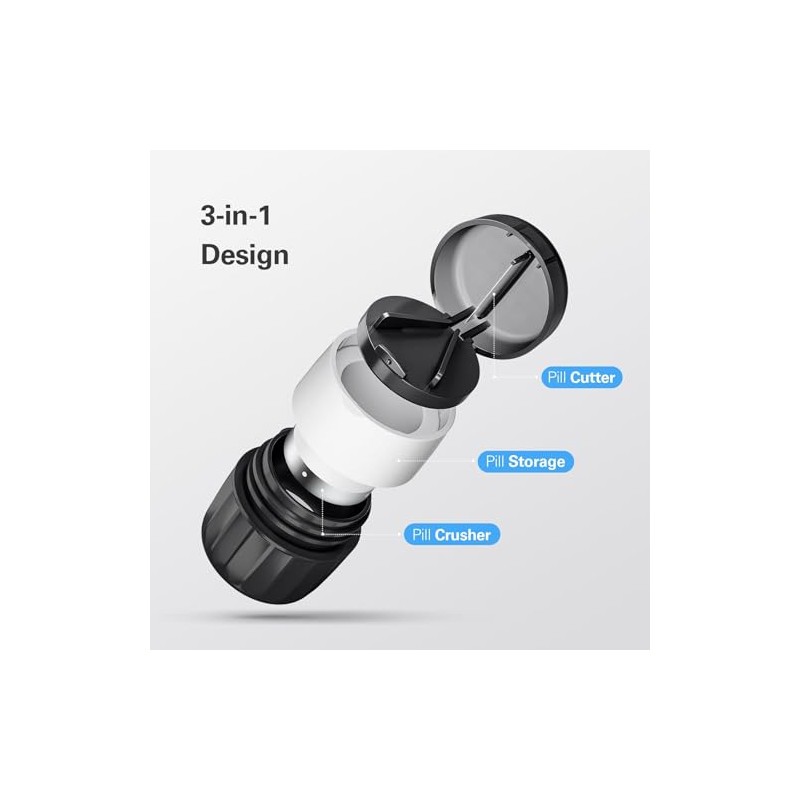 3-in-1 Pill Crusher for Tablets, Tablet Crusher Fine Powder with