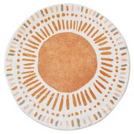 Poowe Cute Point Rings Kids Play Mat Baby Nursery Rug Round Educational Alphabet Soft Area Rug Non Slip for Children Toddlers Bedroom (Round 31.5")