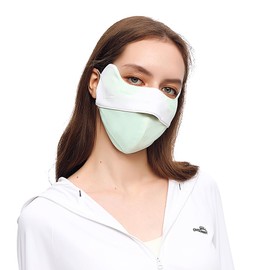 OHGOLF Sun Protection Face Cover UPF 50+ Anti-UV Women Summer Mask Cooling Breathable Face Covering SLF5M040T Light Green