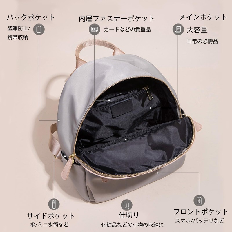 SUNLUTO Ladies' Backpack Cute Large Capacity Mini Bag Small Lightweight