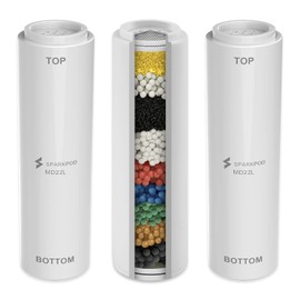 SparkPod Shower Filter Cartridge for 10 Spray Setting Filtered Handheld Shower Head - Suitable for People with Sensitive & Dry Skin or Scalp - Filters Chlorine and Impurities (3 PC, Cartridge Only)