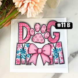 UV DTF DECALS, 4" height, Cup Decals, Cup Stickers, Cup Decor:_#12 - Dog Mama (Retro)