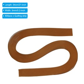 PATIKIL 600pcs Quilling Strips Paper 3/16"(5mm) 21"(54cm) Origami Paper Quilling Strip for Art DIY Hand Craft Christmas, Brown