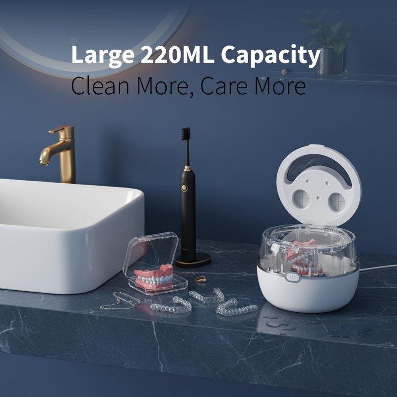 Ultrasonic Retainer Cleaner Machine with Digital Timer, 45kHz Deep Cleaning