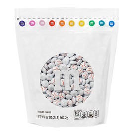M&M’S WORLD Baseball Milk Chocolate Candies, 2 lbs Bulk – For Baseball Party Favors, Party Supplies, Goodie Bags, and More