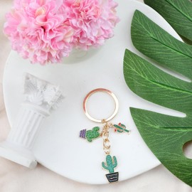 Unique Stainless Steel Cartoon Cactus Keychain, Adorable Bag Charm and Backpack Decor, Perfect Gifts for Women, Birthday Surprises, Friendship Keepsakes, Friend Gifts for Women, Friend Gift