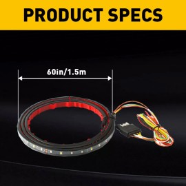 Cahuczlhoz 60"inch Tailgate LED Strip Bar Truck Brake Turn Signal Tail Light For Ford F-150