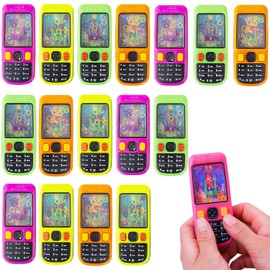 Handheld Water Game, 16 Pack Colorful Handheld Phone Game Water Ring Toss Goodie Bags Stuffers Return Gifts for Kids Birthday Classroom Prize Box Back to School Gift