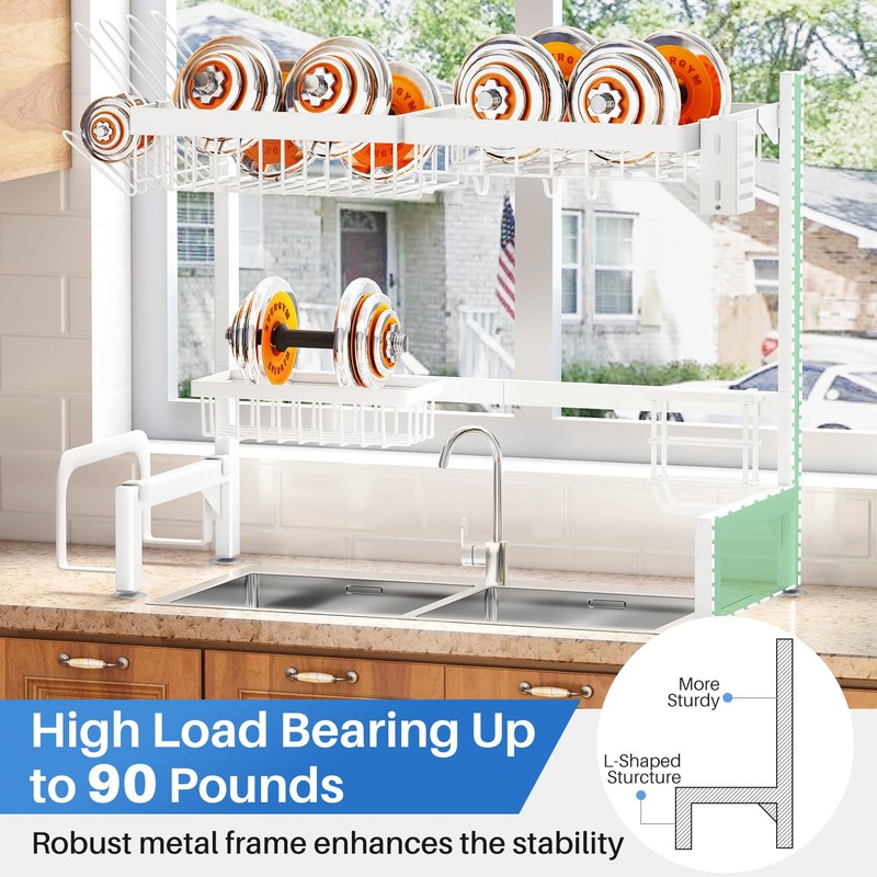 Over The Sink Dish Drying Rack - Adjustable Dish Rack