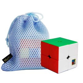 OJIN MoYu MoFang JiaoShi Meilong M Cube 2x2 Cube Classroom Meilong 2M 2x2x2 Smooth Puzzle Brain Teaser Cube Puzzle with a Cube Bag (2X2 Multicoloured)