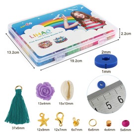 LIHAO 3800PCS Polymer Clay Beads 19 Colors 6mm Spacer Beads with Mluti Accessories DIY Jewelry Making Necklace Bracelet Set