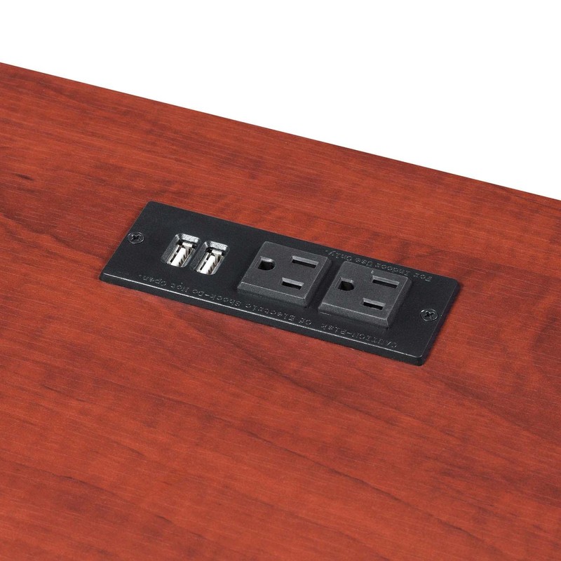 Convenience Concepts Designs2Go Trestle Desk with Charging Station and Shelves,