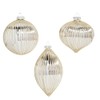 Raz Imports 2023 Holiday Cheers 4" Silver Glitter Ribbed Ornament,
