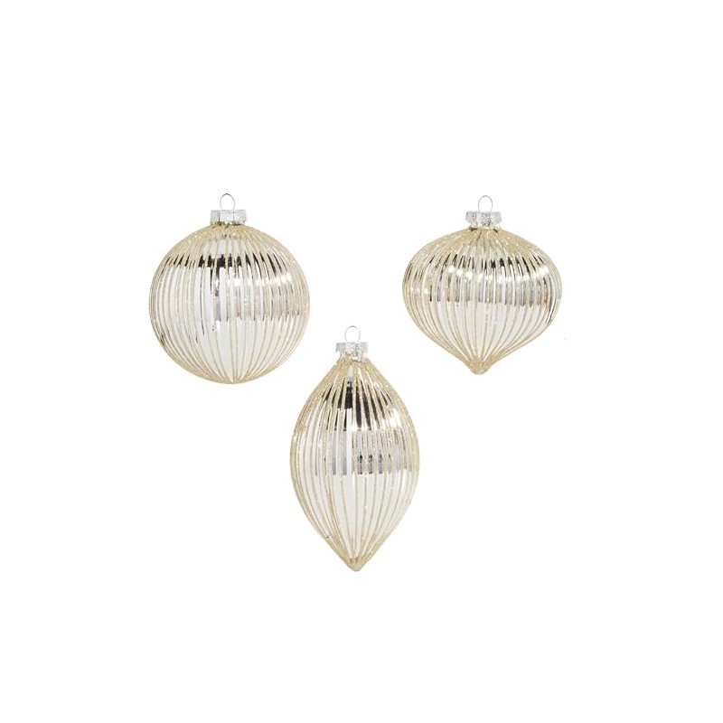 Raz Imports 2023 Holiday Cheers 4" Silver Glitter Ribbed Ornament,
