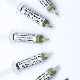 TechDiamondTools Set of 5 Diamond Compound Polishing Paste 400 500 600 800 1050 Grit for Marble Glass Metal Rock Jewelry Resin Silver Gemstone with 25% of Diamond Powder USA Made