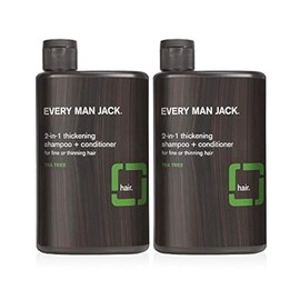Every Man Jack Champú espesante 2 en 1 + acondicionador - Espesa, limpia e hidrata el cabello con aceite de coco, aloe y árbol de té, derivado natural