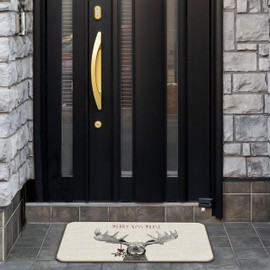 Nogrit Christmas Door Mat Outdoor Indoor,Christmas Door Mats for Front Door,Christmas Front Door Mat,Funny Merry Kiss Moose Christmas Xmas Floor Mats Non-Slip Door Mat 17x30 Inch,Christmas Decor