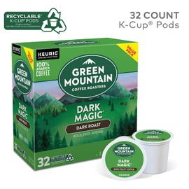 Green Mountain Coffee Roasters Dark Magic, Single-Serve Keurig K-Cup Pods, Dark Roast Coffee, 32 Count