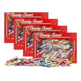 Christmas Candy Canes Mini's Suckers, Multicolored Fruity Flavor, Individually Wrapped, 2" Inch, Net WT 4.42oz (125g) (100-Pack)