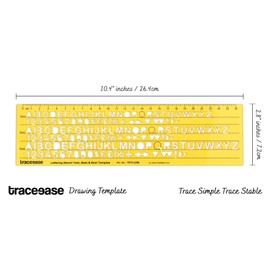 Traceease Upper Case,Numbers English Lettering Template Drafting Tools Alphabet Stencils-7mm-8mm-9mm Alphabet Letter Size