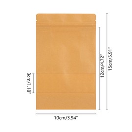 Kraft Bags With Window, Kraft Sealable Pouches, Kraft Pouches With Window, Sealable Brown Bags, Applicable for Nuts, Coffee Beans, Tea Leaves, Spices, etc. (10x15cm 100PCS)