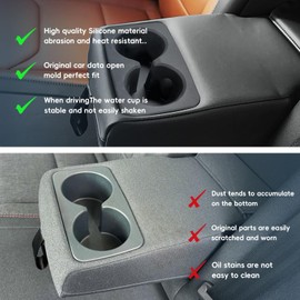 Auovo Cup Holder Insert Compatible with Ford Maverick Accessories 2022 2023 2024 2025 Car Custom Silicone Rear Seat Armrest Console Cup Holder Insert (1 Piece)