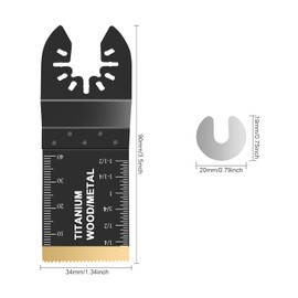 5-Piece Titanium Oscillating Saw Blades, Multitool Saw Blade Accessories, Multitool Blades, Quick Work, Cutting for Wood, Metal, Nails and Hard Material for Rockwell Milwaukee Makita