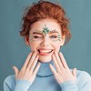 Set of 2 rhinestone face and glitter pink face, shiny