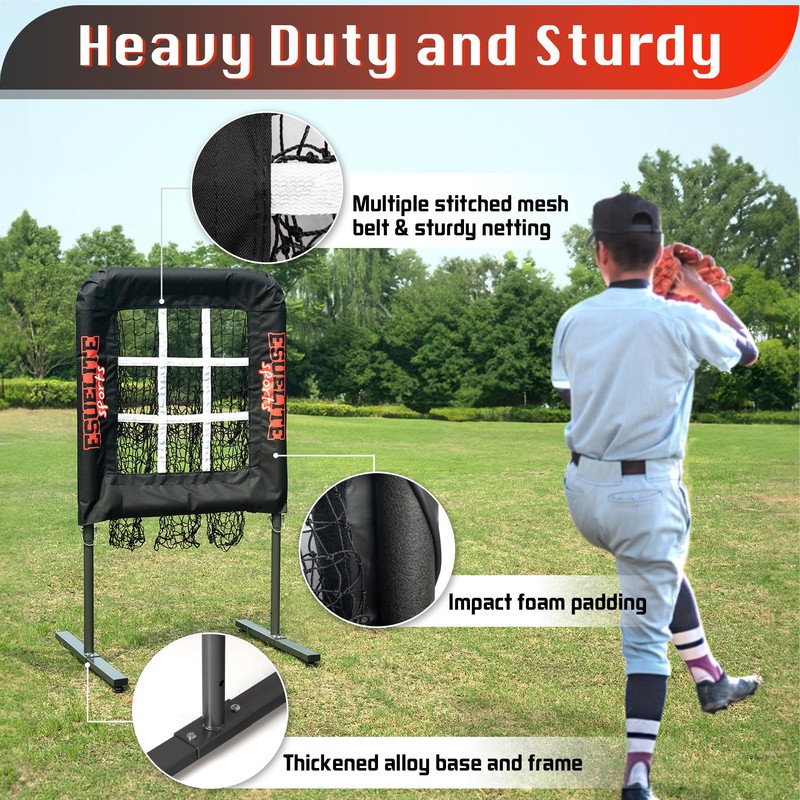 9 Hole Pitching Net with Strike Zone, Baseball Pitching Target,