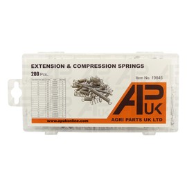 APUK 200pcs Extension Tension Compression Steel Metal Spring Assorted Assortment Box