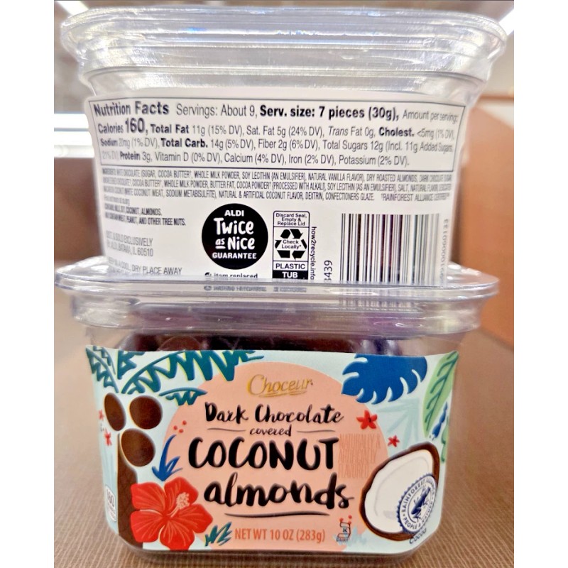 Choceur Dark Chocolate Covered Coconut Almonds Bundle 10oz 283g -